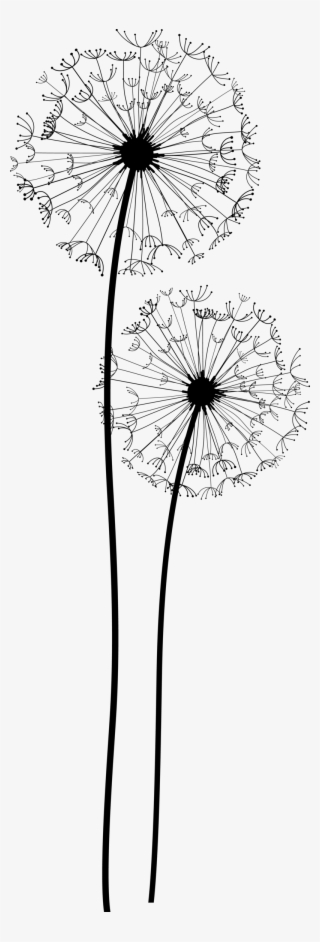 Dandelion Png Transparent - Black And White Dandelion In Wind #5262370