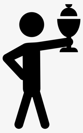 Standing Man Holding Sportive Trophy Cup Comments - Portable Network Graphics #5262551
