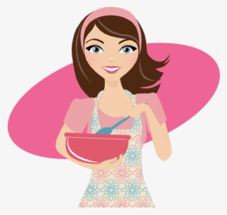Beautiful Woman Eating An Apple Clipart - Girl Cooking Cake Clipart #5263595