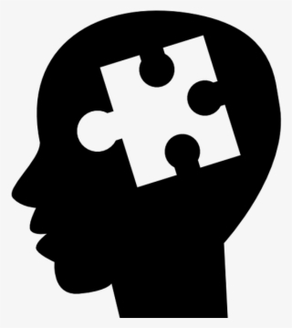 Puzzle Piece Symbol Inside Of Bald Man Head Free Vector - Puzzle Vector Icon #5265498