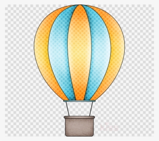 Balao De Ar Desenho Png Clipart Hot Air Balloon Clip - Orange And Blue Hot Air Balloon #5274409