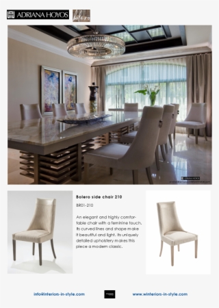 Bolero Side Chair 210 An Elegant And Highly Comfortable - Adriana Hoyos Decoracion Salas #5278149