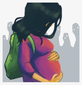 Download Pregnant Student Cartoon Clipart Teenage Pregnancy - Teenage Pregnancy Drawing #5278423