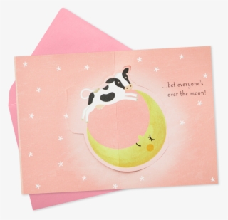 Over The Moon Mini Pop Up New Baby Girl Card - Infant #5285197