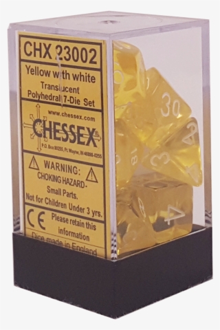 Translucent Yellow With White Polyhedral - Rpg Dice Set Of 7 - Festive Vibrant #5285661