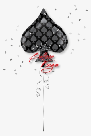 Casino Black Spade - 1 Black Spade Shaped Card Suit Foil Balloon #5288345