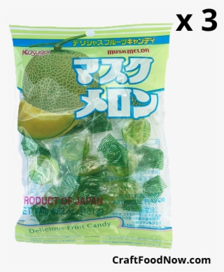 Kasugai Muskmelon Japanese Candies 3 Pack - Kasugai Muskmelon Cantaloupe Hard Melon Flavor Candy #5290377