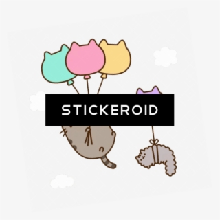 Стикер Pusheen - Happy Birthday Pusheen The Cat With Balloons #5292380