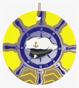 Us Navy Inspired Custom Ceramic Anchor Circle Ornaments - Ceramic #5294229