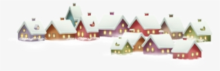 Hand Drawn Cartoon Winter Village Png - Wall Decoration Winter Wonderland #5297484