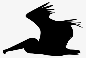 Pelican Flying Side Silhouette Comments - Silhouette Of A Person Kneeling #530236