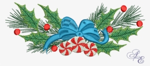 A Pine And Holly Bough Decorated With Peppermint Candies - Candy #530681