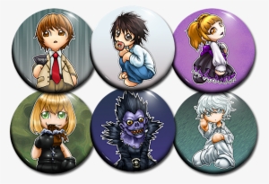 Death Note Button Set Larger Image - Death Note Buttons Pin #531509