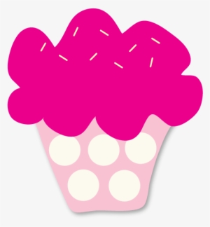 Chocolate Cupcake With Pink Cream And Red Sugar Heart - Happy Birthday Pink Clipart #531659