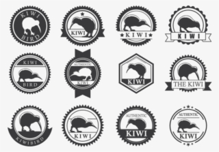 Kiwi Bird Labels Vector Orangereebok - Kiwi Bird Vector Set #531969
