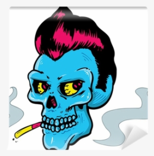 Rock And Roll Style Skull Vector Illustration Wall - Rock And Roll Skull #532803