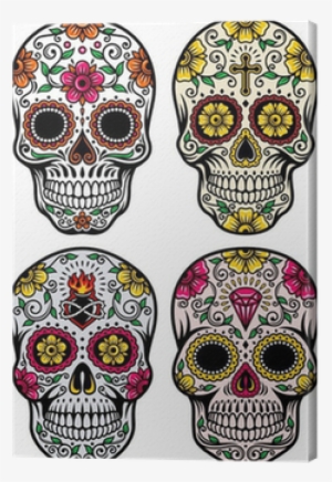 Day Of The Dead Skull Vector Set Canvas Print • Pixers® - Day Of The Dead Skull Designs #533020