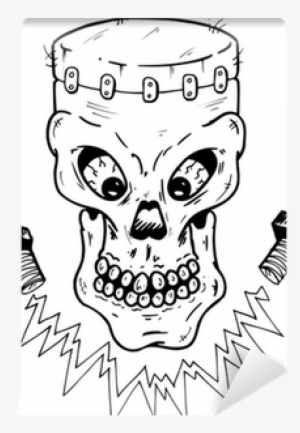 Frankenstein Style Skull Vector Illustration Wall Mural - Vector Graphics #533079