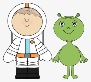 Alien And Astronaut Clip Art - Meeting An Alien Clipart #533316