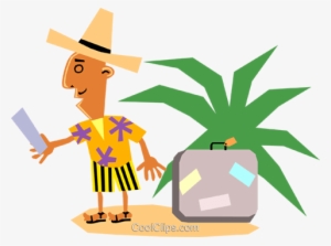 Funky Picasso Man On Vacation Royalty Free Vector Clip - Vacation Clipart Transparent #533815