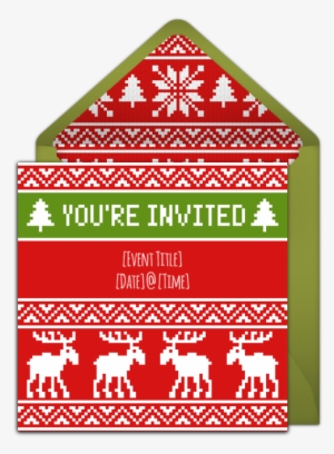 Free Christmas Party Invitation With A Holiday Sweater - Triangle #536751
