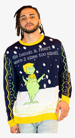 Men's Fake News Grinch Ugly Sweater - Christmas Day #536852