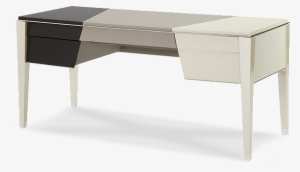 Mic, Pearl Caviar With Black And Grey Office Desk - Aico Beverly Blvd Desk By Michael Amini #537309