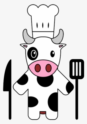 Vinilo Adhesivo Vaca Chef Impreso A Color Ideal Para - Cenefas De Cocina De Vaca #538287