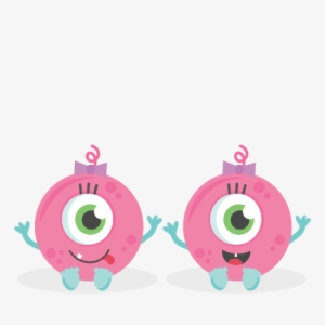 Twin Baby Girl Monsters Svg Scrapbook Cut File Cute - Monster Baby Png #538852