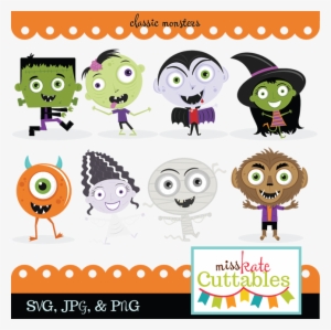 Classic Monster Svg Bundle Monster Svg Cut Files Cute - Free Cute Halloween Clip Art #539508