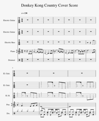 Donkey Kong Country Cover Score Sheet Music For Piano, - Sheet Music #5303825