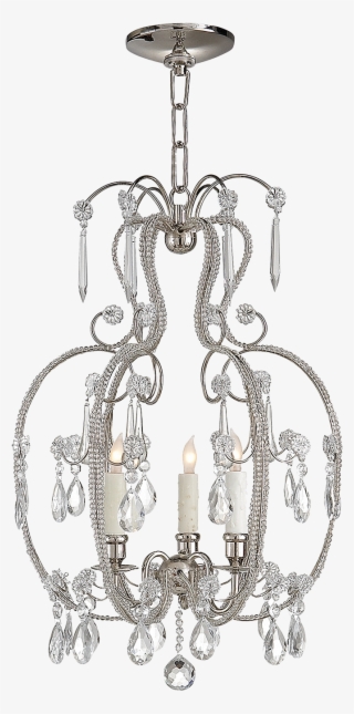 Hurley Chandelier In Polished Nickel With Crystal - Visual Comfort Sk5100pn Suzanne Kasler Hurley 3 Light #5339750