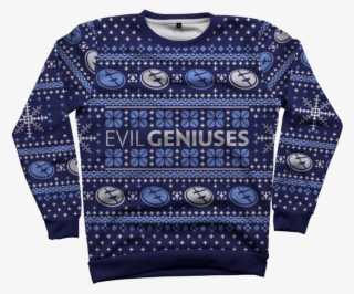 Evil Geniuses Ugly Christmas Sweater All Over Crewneck - Christmas Jumper #5347872