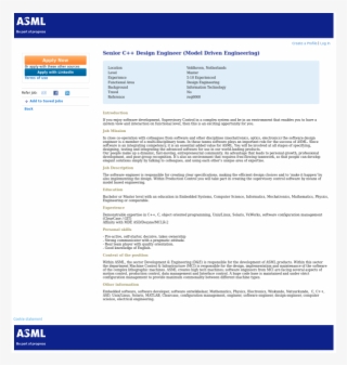Senior - Asml Holding #5349476