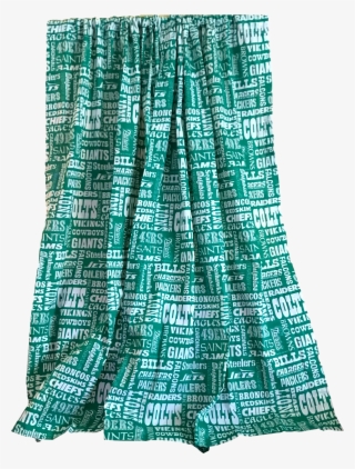 Vintage Green And White Fabric Nfl Curtain Panels - A-line #5358442