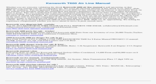 Kenworth T600 Air Line Manual Berita T600 Air Line - Document #5360967