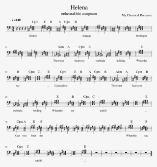 Helena Sheet Music Composed By My Chemical Romance - Er Zitten Twee Motten Bladmuziek #5367411