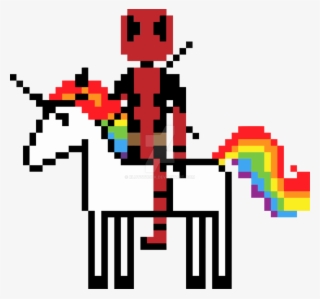 Deadpool Riding A Unicorn - Deadpool Pixel Png #5375768