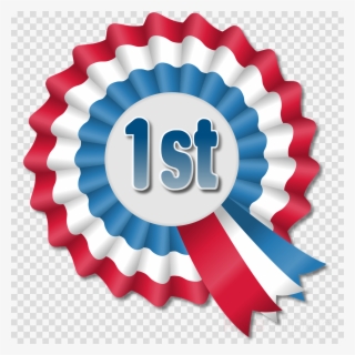 1st Place Ribbon Clipart Ribbon Medal Clip Art - Red White Blue Rosette #5375917