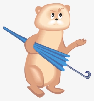 How To Set Use Bear With Umbrella Svg Vector #5376818