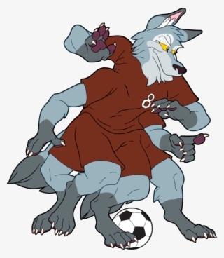 Wolf Clipart Soccer - Cartoon #5378549