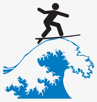 Surfboard Clipart Wave - Transparent Background Wave Clipart #5379349