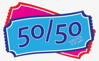 50/50 Draw Clipart - 50 50 Ticket Blue #5381638