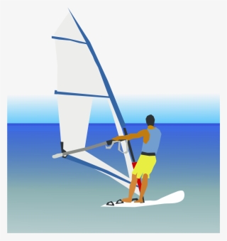 Graphic Transparent Sail Clipart Wind Surfing - Windsurfing Clip Art #5383944