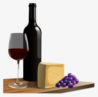 Grape Clipart Wine Bottle - Wine And Cheese Graphic #5387157