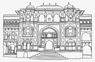 Amber Fort Line Drawing - Arch #5388651