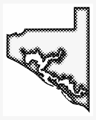 A Map Of Bay With Dots Reversed Out Of A Black Outline #5390843
