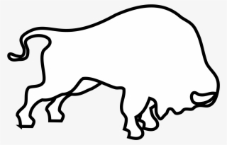 Black Outline Of Bison #5392076