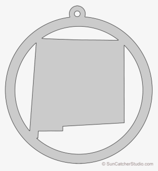 New Mexico Map Circle Free Scroll Saw Pattern Shape - Clip Art #5393562