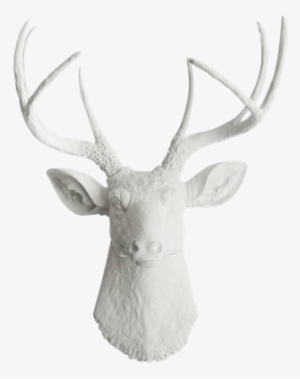 27 - White Faux Taxidermy White Deer Head Wall Mount #540891